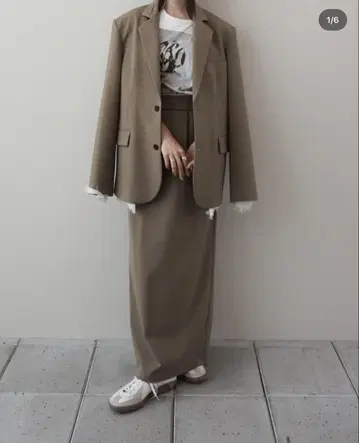 컷오프 펜슬 스커트 올리브