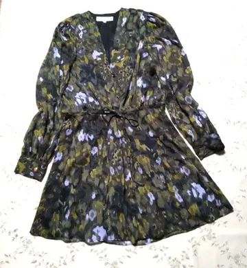 ZARA 자라 쉬폰 원피스 겉옷 허리 리본 M