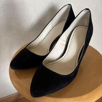 INDEX 스웨이드 펌프스 24.5cm 블랙