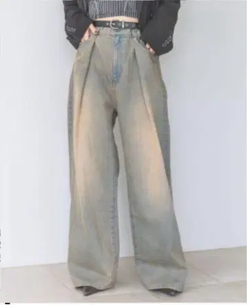 JEANASIS 턱 데님 와이드 팬츠
