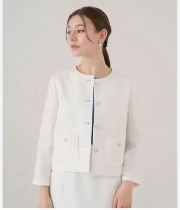 아나이 화이트 노카라 자켓 36