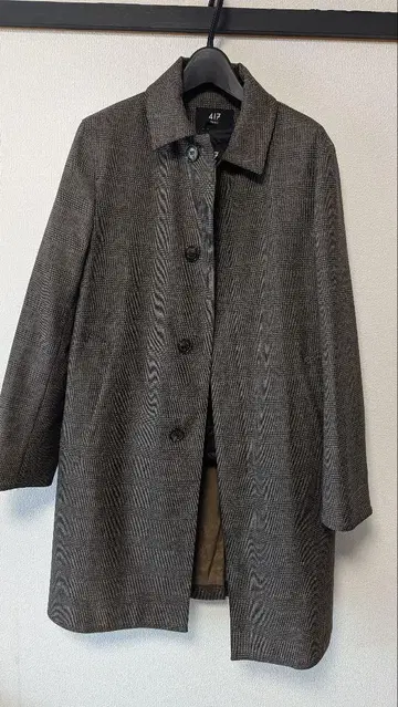 [새상품급] EDIFICE 417 스텐카라 코트 브라운 체크 무늬