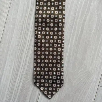TIE YOUR TIE 실크 꽃무늬 브라운 넥타이