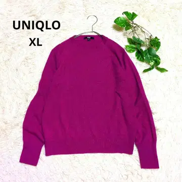 [ UNIQLO ] 유니클로 캐시미어 100% XL 크루넥 스웨터 마젠타