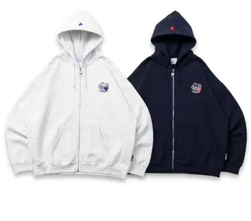 REMEMBER 하트 참 지퍼 후드티 네이비