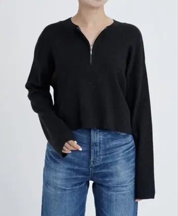 야누크 하프 지퍼 니트