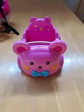 핑크 곰 모양 역할 놀이용 자동차