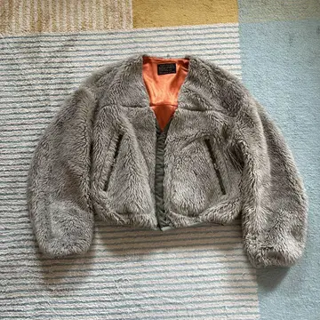 MACPHEE 보아 자켓 그레이 숏 기장