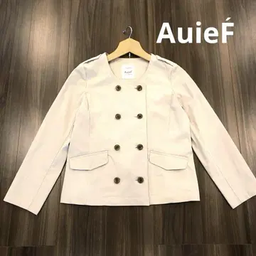 AuieF 아위이에프 얇은 소재 노카라 자켓 베이지