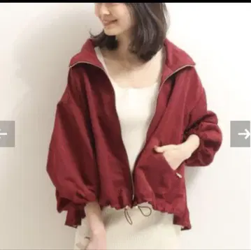 NOBLE 노블 스탠드 카라 나일론 지퍼 블루종 보르도