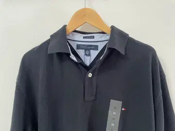 타미 힐피거 블랙 피케 셔츠 M