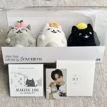 세븐틴 준 아티스트 메이드 고양이 키링 세트