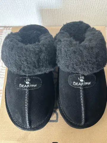 BEARPAW 블랙 스웨이드 슬리퍼 미사용 새상품