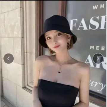 시짱 버킷햇 블랙 버킷햇 골드 장식