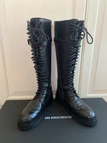 ANN DEMEULEMEESTER 블랙 롱 부츠 37