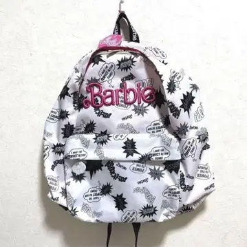 새상품 바비 Barbie 빅 백팩 나일론 화이트 출퇴근 통학용
