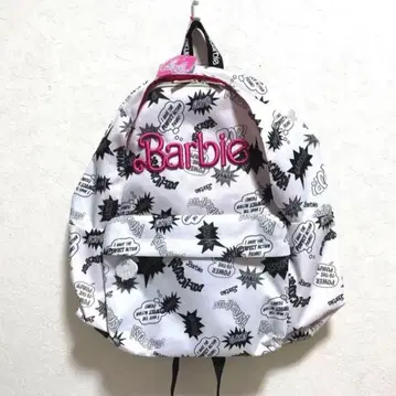 새상품 바비 Barbie 빅 백팩 나일론 화이트 출퇴근 통학용