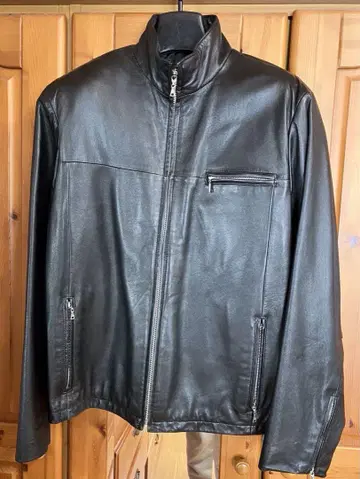 남성용 양가죽 싱글 라이더 가죽 자켓 사이즈 M 블랙
