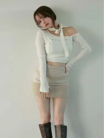 andmary 나나 리본 원숄더