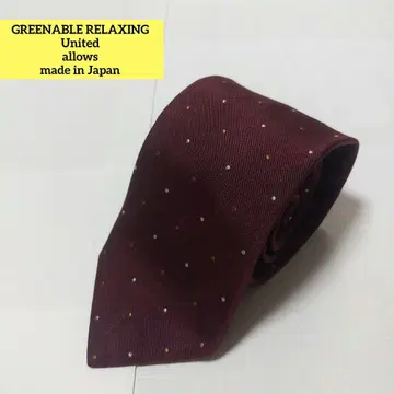 GREENABLE RELAXING 버건디 도트 무늬 넥타이 일본제