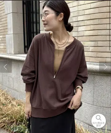 [ 인플루언서 OKOCHI 기획 ] 하프 지퍼 맨투맨 브라운