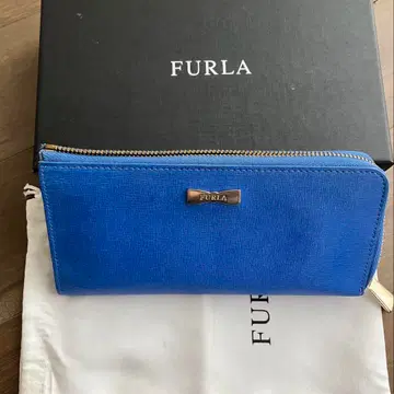 FURLA L자형 장지갑 블루