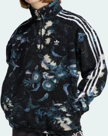 [ 택 포함 미사용 새상품 ] adidas 플리스 자켓 블랙 멀티 컬러