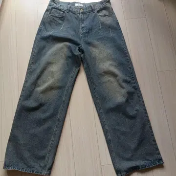 다크 블루 와이드 레그 데님