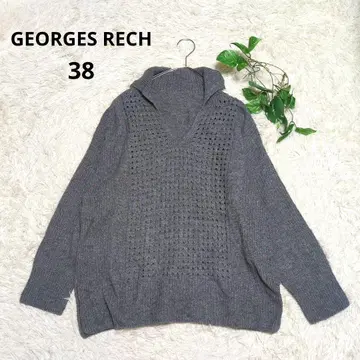 [ GEORGES RECH ] 울 혼방 시스루 니트 스웨터 그레이 38