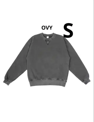 OVY 피그먼트 데미지 크루넥 스웨트 블랙