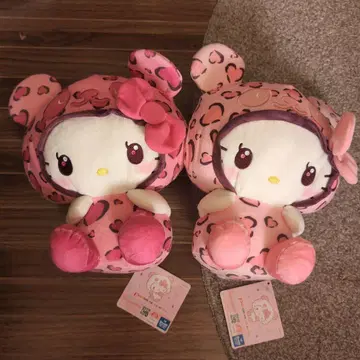 헬로키티 팬더 헬로키티 레이디 레오파드 무늬 BIG 봉제 인형 2종 세트