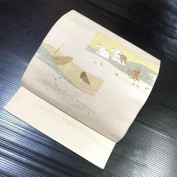 순수 실크 육통 후쿠로 오비 [카치카치야마 린넨 아사노하] No.2865