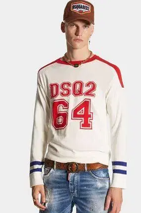 미사용 새상품 [DSQUARED2] 디스퀘어드 64 로고 긴팔 티셔츠