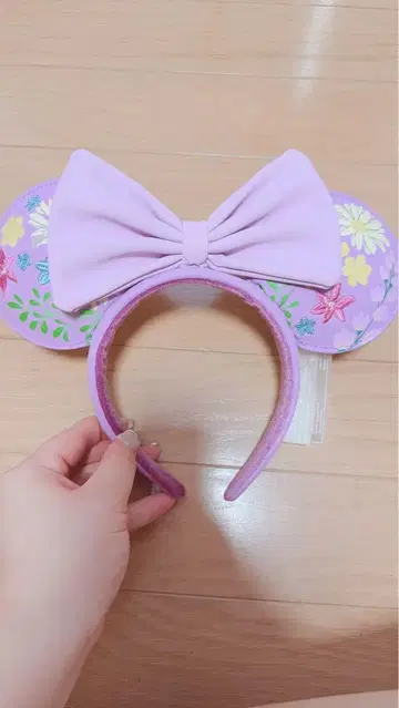 꽃무늬 리본 포함 머리띠