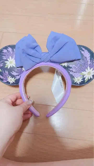 꽃무늬 리본 포함 머리띠