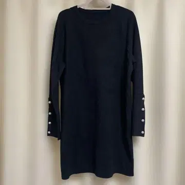 벌스데이 바쉬 펄 버튼 미니 원피스 블랙