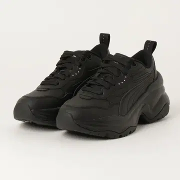새상품급 PUMA 블랙 스니커즈 통굽 여성용 25cm