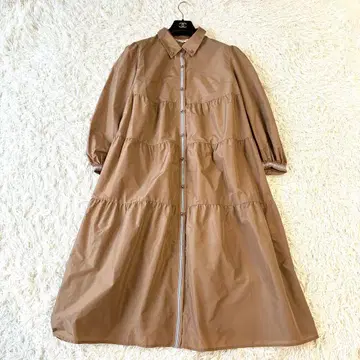 새상품급 슈퍼 뷰티 티어드 코트 원피스 42 꽃 비쥬