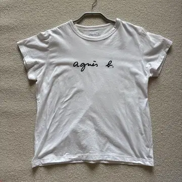 [새상품급] agnis b. 화이트 T셔츠 반팔
