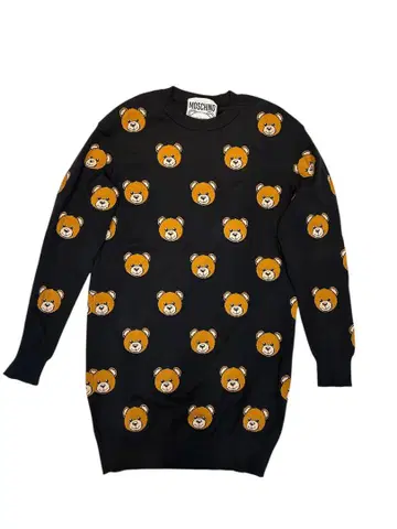 MOSCHINO 곰 무늬 블랙 니트 스웨터