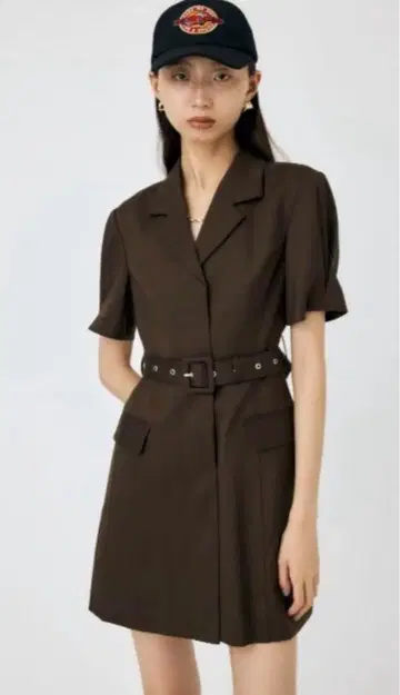 moussy 벨티드 블레이저 미니 드레스