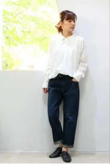 DEEPBLUE 앵클 기장 보이프렌드 데님