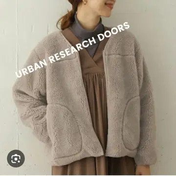 URBAN RESEARCH DOORS 보아 숏 블루종 그레이 베이지