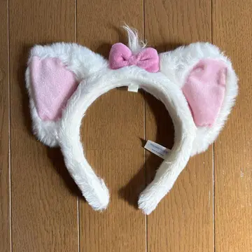 고양이 귀 헤어밴드 핑크 리본 포함