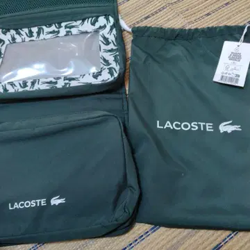 LACOSTE 트래블 파우치 다크 그린