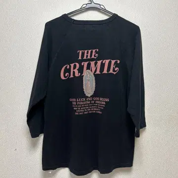 THE CRIMIE 블랙 칠부 긴팔 티셔츠 L 마리아님 프린트