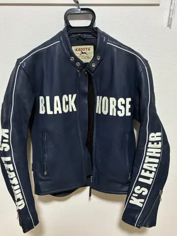 KADOYA BLACK HORSE 가죽 라이더 자켓