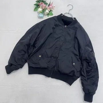 잉그 [ M ] 새상품급 블루종 자켓 스냅 버튼 지퍼 포켓 겨울