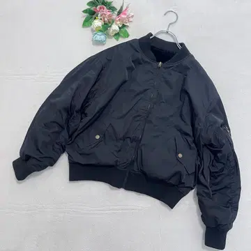 잉그 [ M ] 새상품급 블루종 자켓 스냅 버튼 지퍼 포켓 겨울