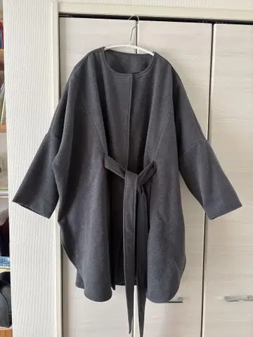 MERI 미엘리 다크 그레이 노카라 오버 사이즈 자켓 프리 사이즈